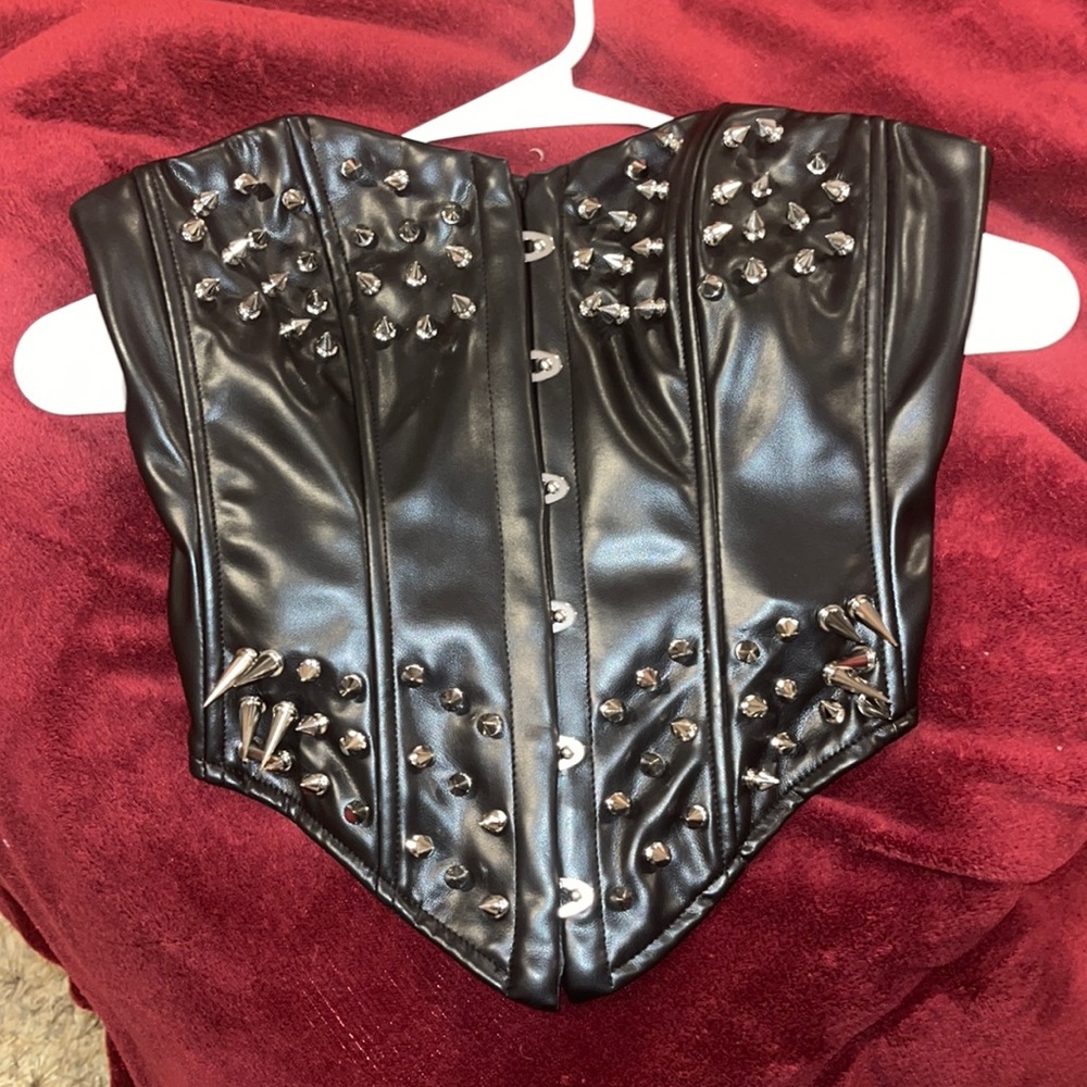 Black corset with silver spikes